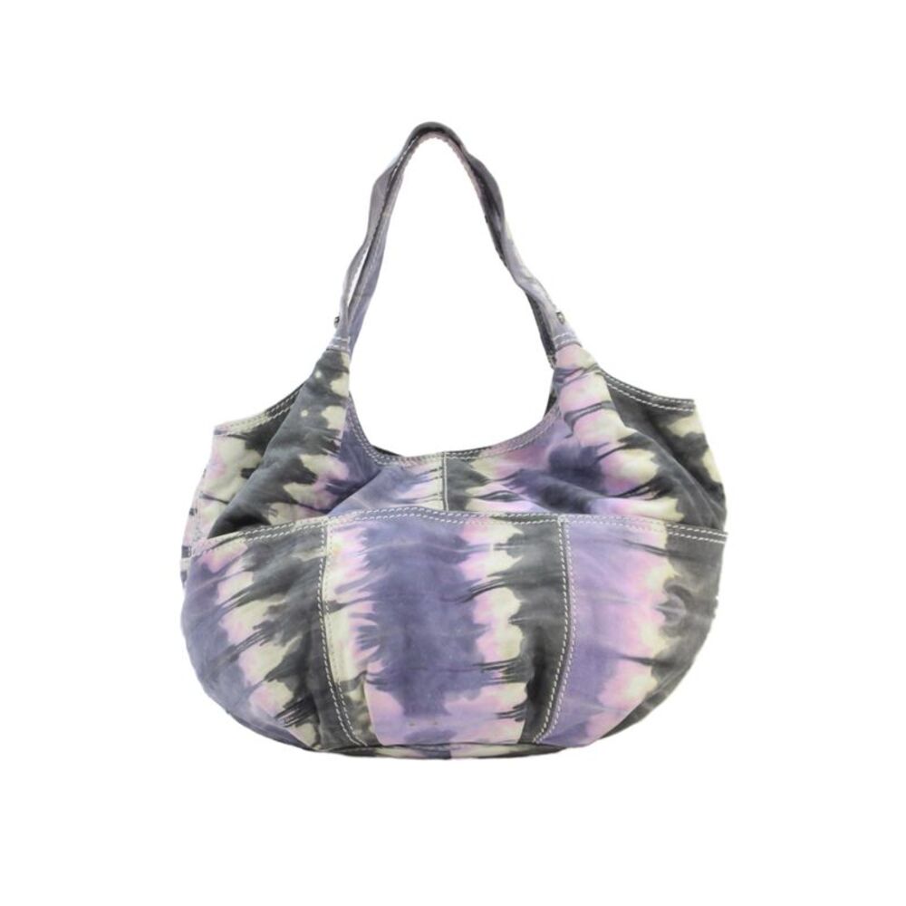 B Makowsky Womens Tie Dye Print Hobo Shoulder Handbag Multi Colored